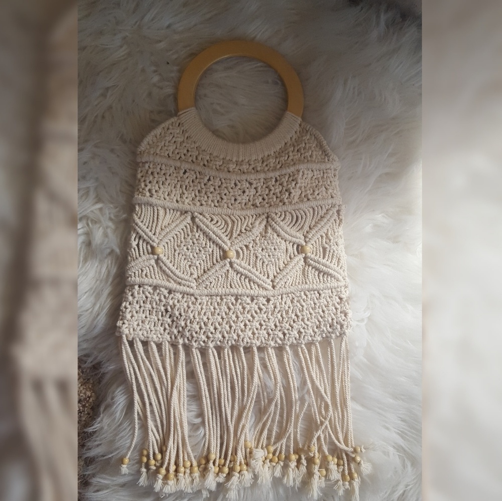Boho Crochet Fringe Purse